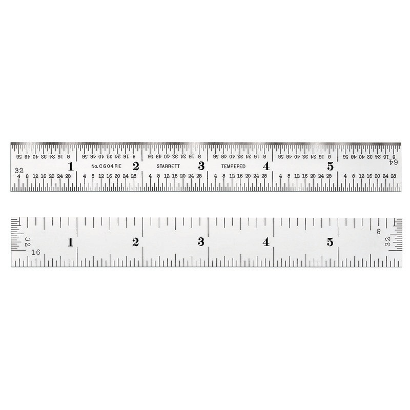 Picture of Starrett C604RE-6 Steel Rule, Spring-Tempered, 6", 4R Grads