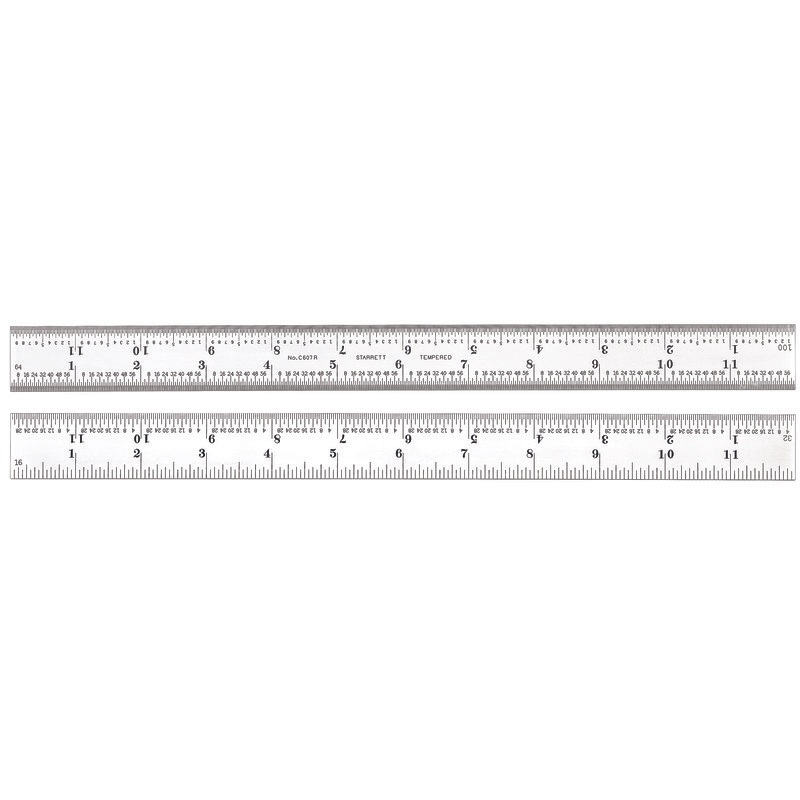 Picture of Starrett C607R-12 Steel Rule, Spring-Tempered, 12", 7R Grads