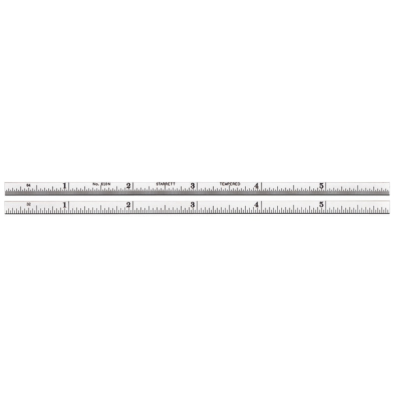 Picture of Starrett 610N-6 Narrow Steel Rule, Spring-Tempered, 6", #10 Grads