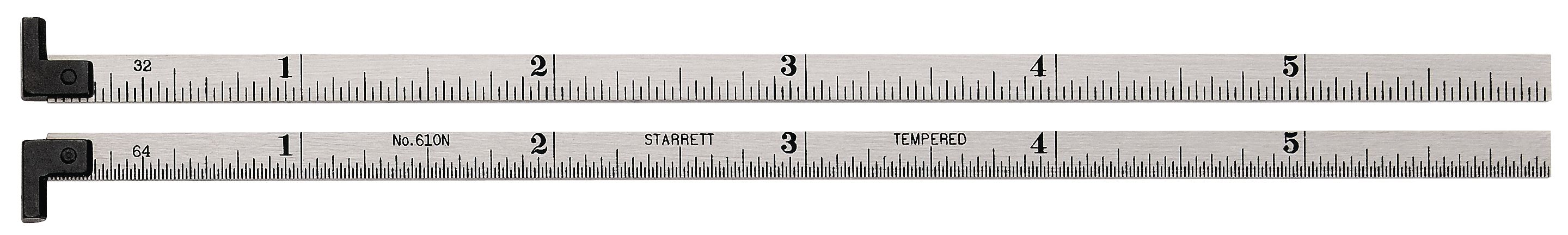 Picture of Starrett H610N-6 Narrow Steel Rule, Hook, Spring-Tempered, 6", #10 Grads