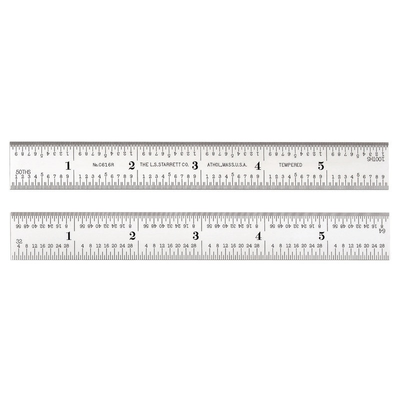 Picture of Starrett C616R-6 Steel Rule, Spring-Tempered, 6", 16R Grads