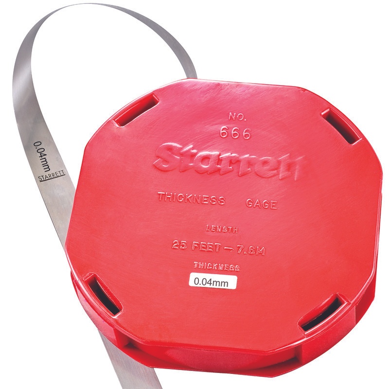 Picture of Starrett 666M-4 Thickness Gage, .04mm, 7.6M Roll, Plastic Dispenser Case