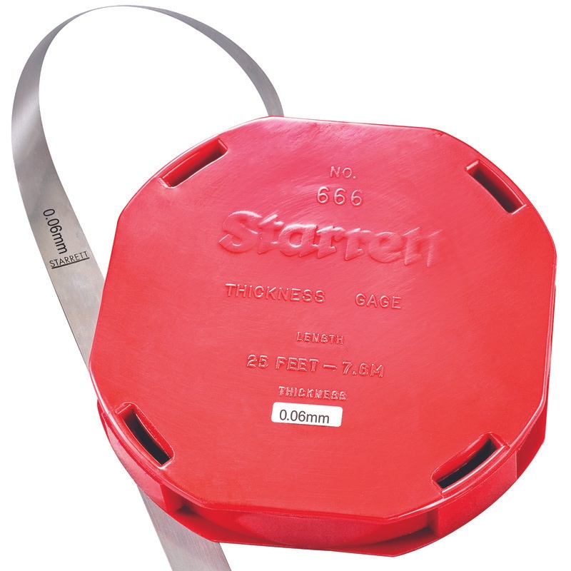 Picture of Starrett 666M-6 Thickness Gage, .06mm, 7.6M Roll, Plastic Dispenser Case