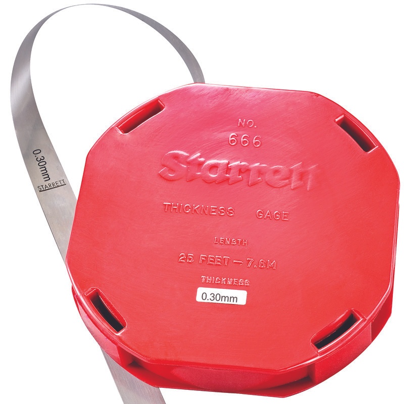 Picture of Starrett 666M-30 Thickness Gage, .30mm, 7.6M Roll, Plastic Dispenser Case