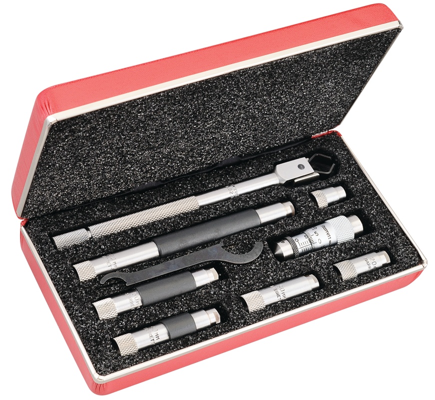 Picture of Starrett 823Maz Tubular Inside Micrometer Set With Case, 40-200mm Range, 0.01mm