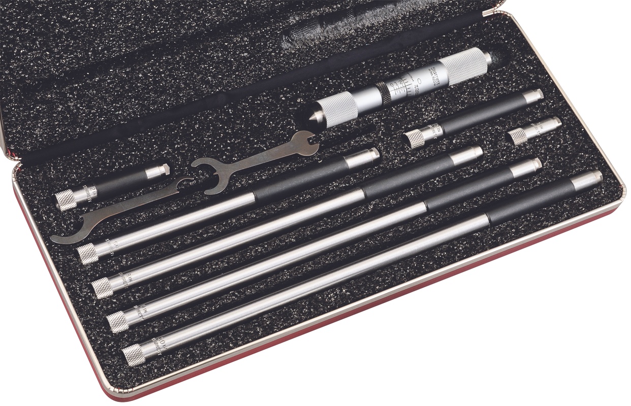 Picture of Starrett 823Cz Tubular Inside Micrometer Set With Case, 4-24" Range, .001"
