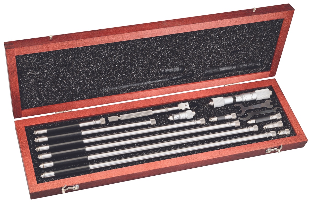 Picture of Starrett 823Fz Tubular Inside Micrometer Set With Case, 1.5-32" Range, .001"