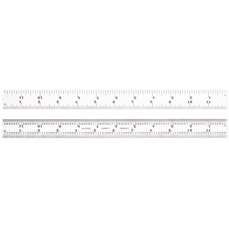 Picture of Starrett 1604R-12 Stainless Steel Rule, 12", 4R Grads
