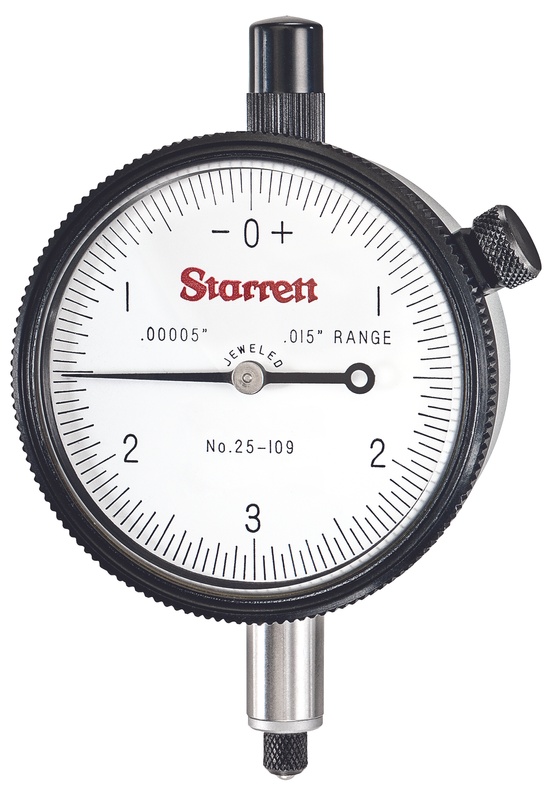 Picture of Starrett 25-109J Dial Indicator, 0-.015", .00005" Grad 049659532227