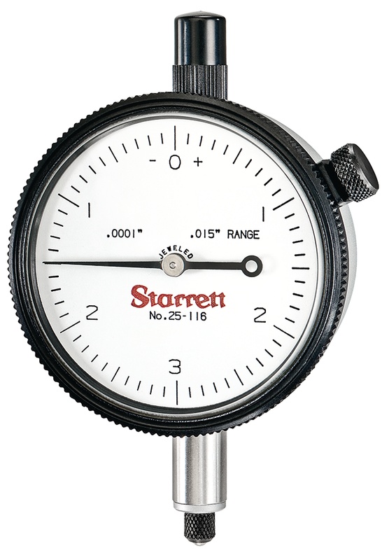 Picture of Starrett 25-116J Dial Indicator, 0 -.015", .0001" Grad 049659532258