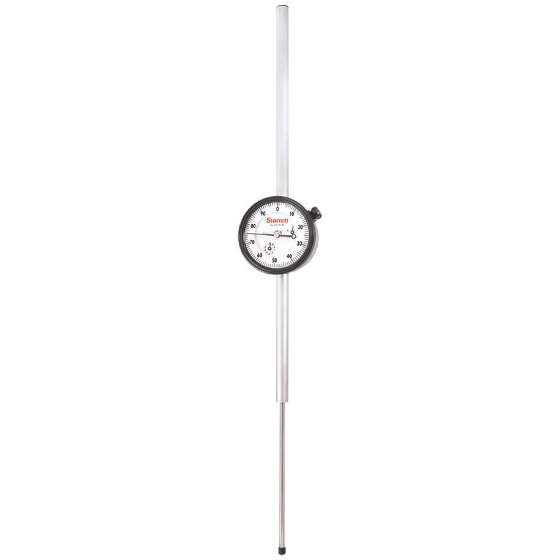 Picture of Starrett 25-4041J Dial Indicator, 0-4.000" Range, 0-100 Continuous Dial, .001" Grads, 0.100" Range Per Rev, .375" Stem