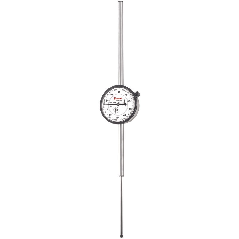 Picture of Starrett 655-4041J Dial Indicator, 0-4.000" Range, 0-100, .001" Grads, 0.100" Range Per Rev, .375" Stem Diameter