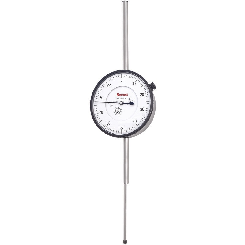 Picture of Starrett 656-3041J Dial Indicator, 0-3.000" Range, 0-100, .001" Grads, .100" Range Per Rev, .375" Stem Diameter