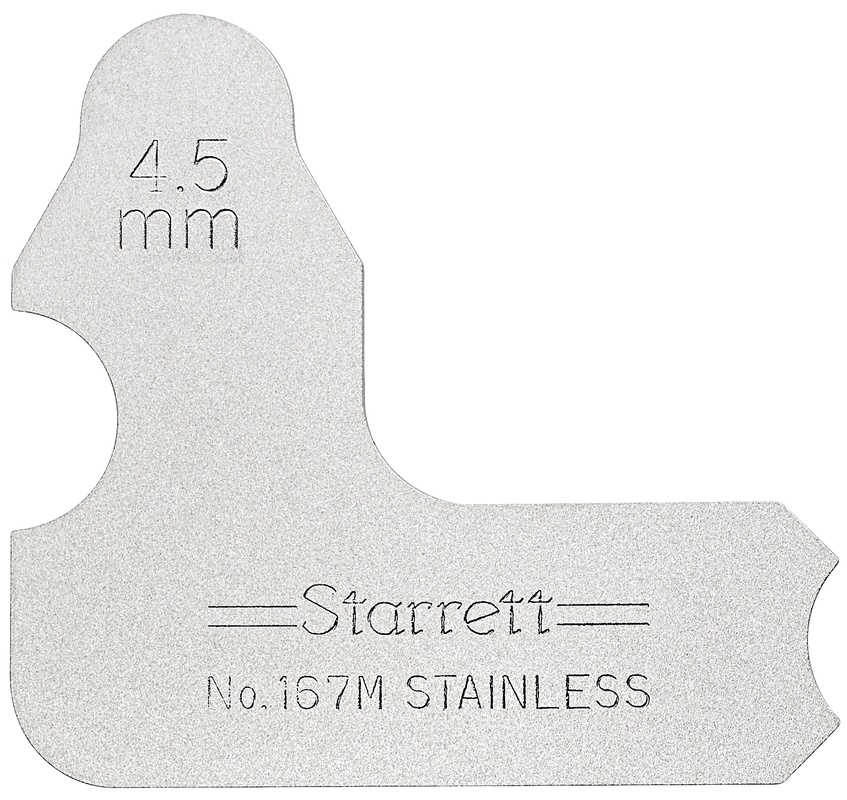 Picture of Starrett 167M-4 1/2 Radius Gage, 4.5mm