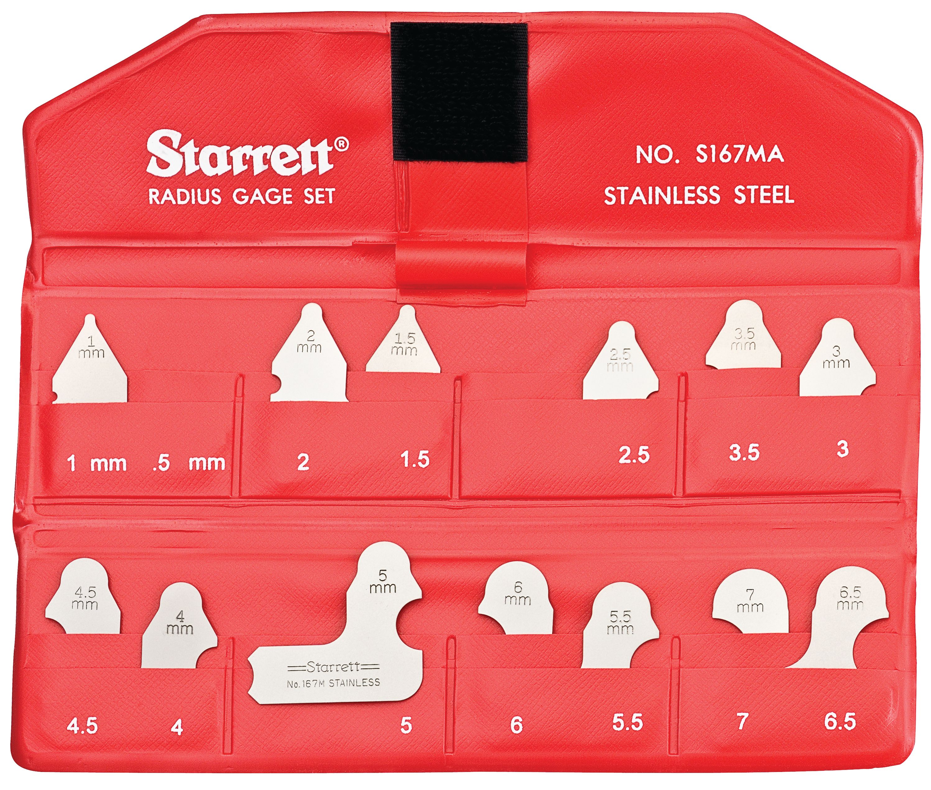 Picture of Starrett S167Maz Metric Radius Gage Set, 1-7mm W/O Holder