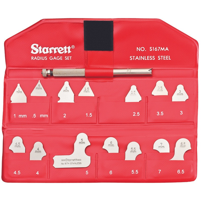 Picture of Starrett S167Mahz Metric Radius Gage Set, 1-7mm With Holder