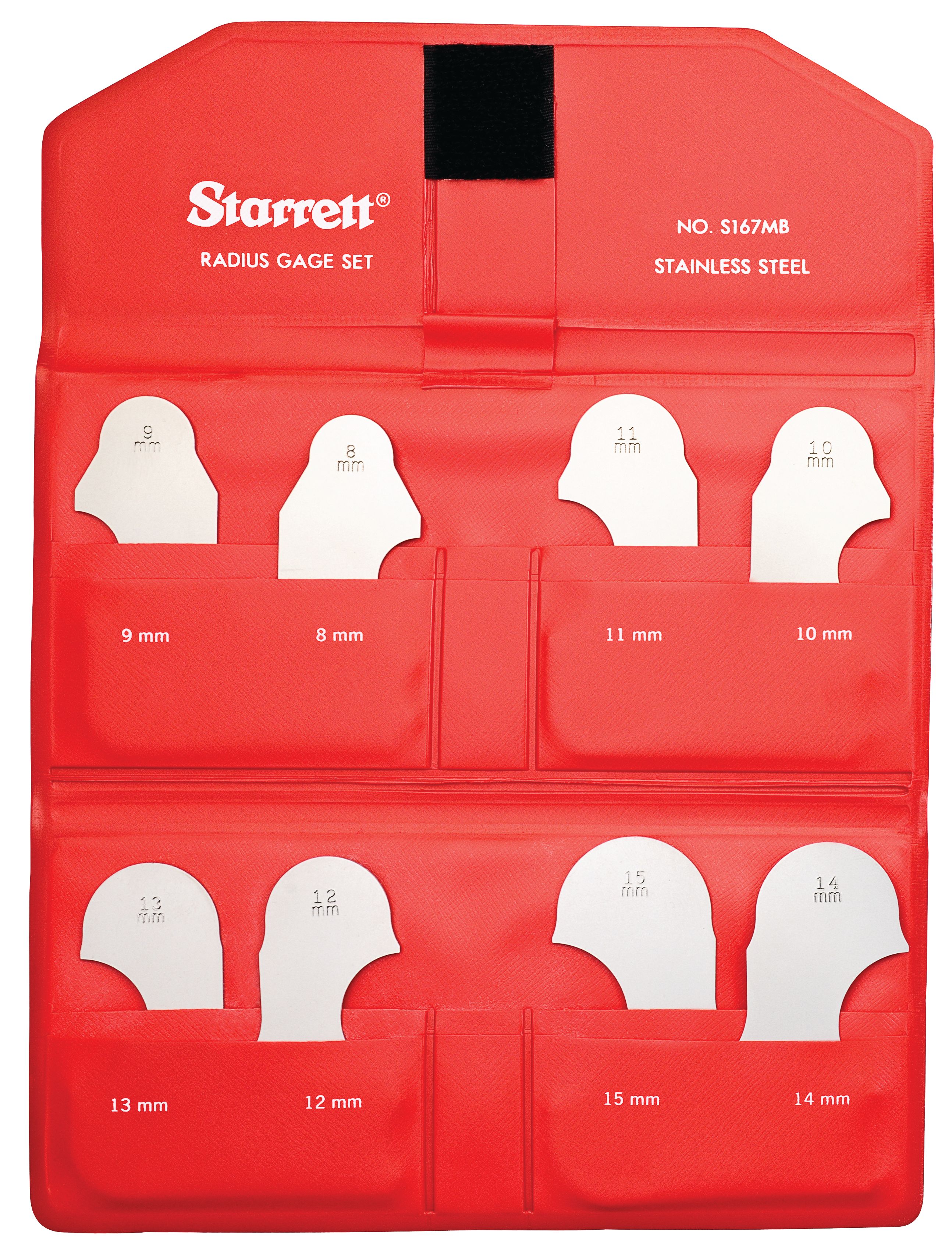 Picture of Starrett S167Mbz Metric Radius Gage Set, 8-15mm W/0 Holder