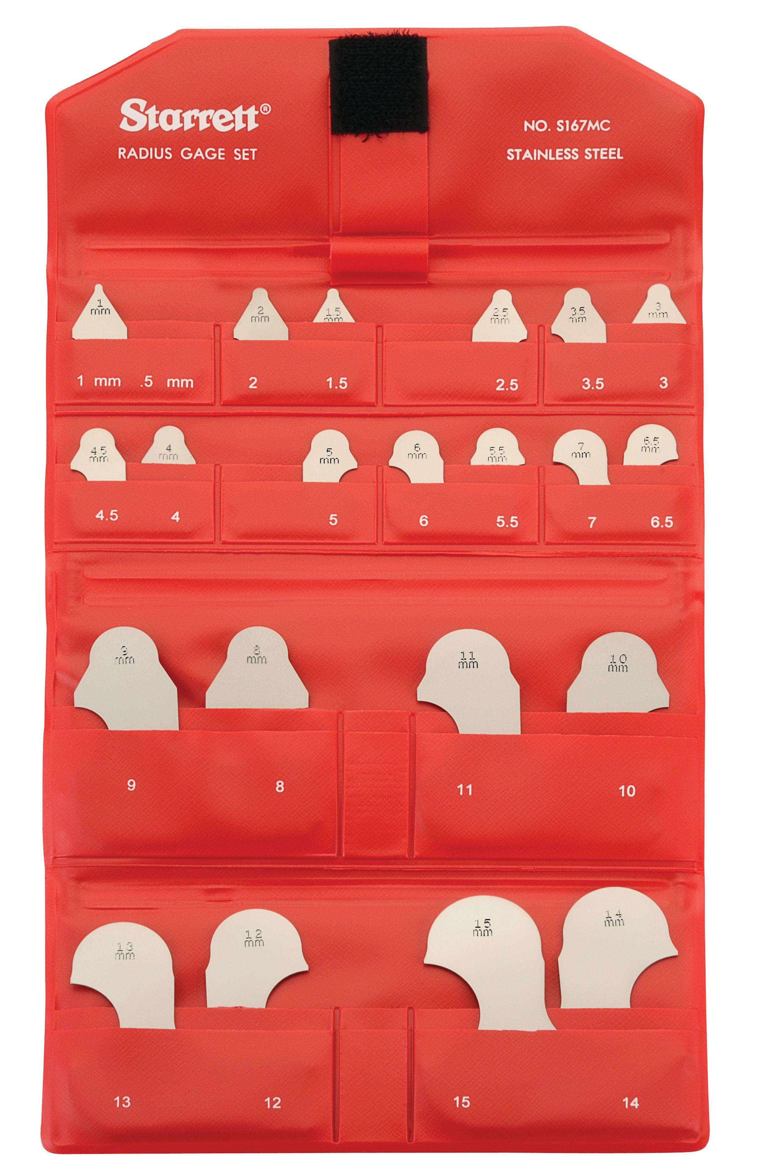 Picture of Starrett S167Mcz Metric Radius Gage Set, 1-7mm & 8-15mm, W/O Holder