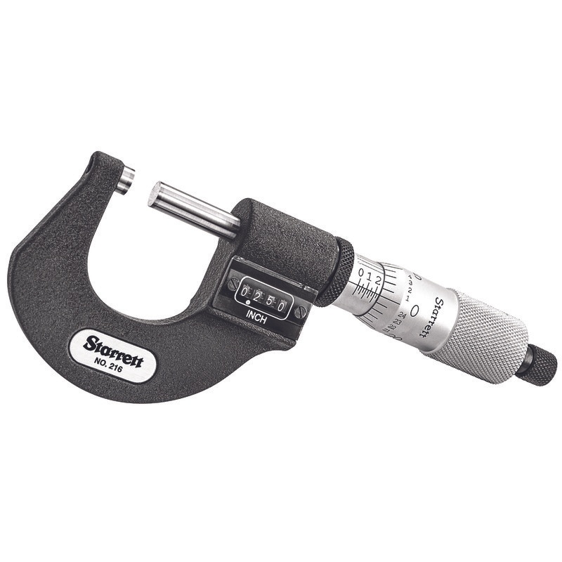 Picture of Mitutoyo 395-362-30 Mechanical Counter Outside Micrometer, Rachet Thimble, Carbide Anvil-Spindle, 0-1" Range, .0001"