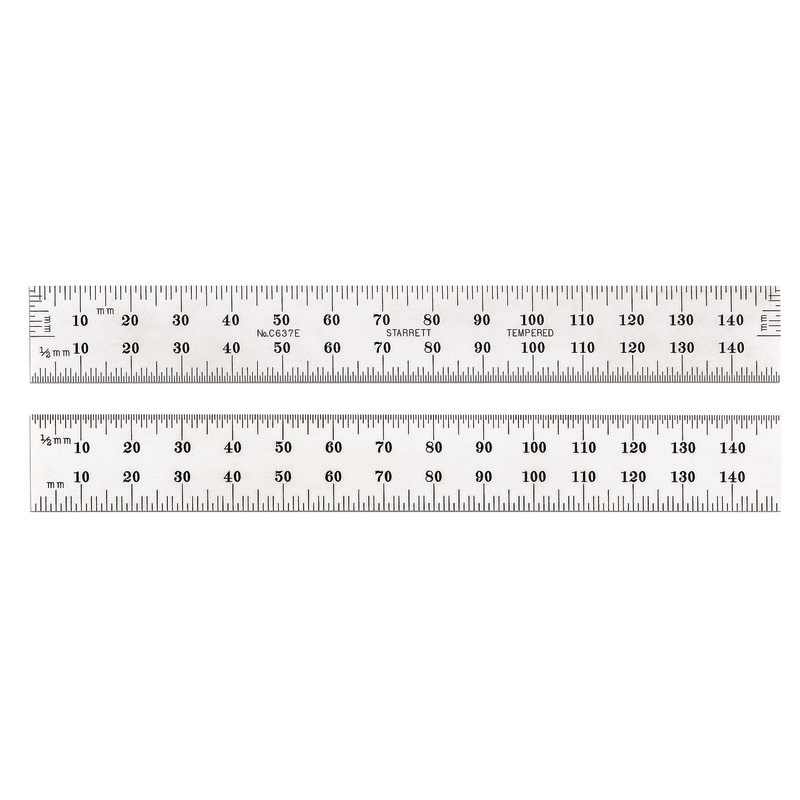 Picture of Starrett C637E-150 Steel Rule, Spring-Tempered, 150mm, #37 Grads