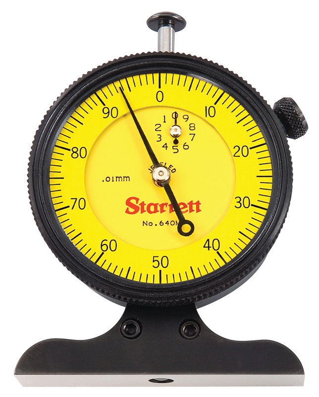 Picture of Starrett 640MJZ Dial Depth Gage, 0-10mm Range, 0.01mm GRAD