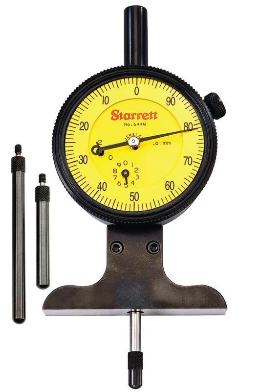 Picture of Starrett 644MJ Dial Depth Gage, 0-75mm Range, 0.01mm GRAD