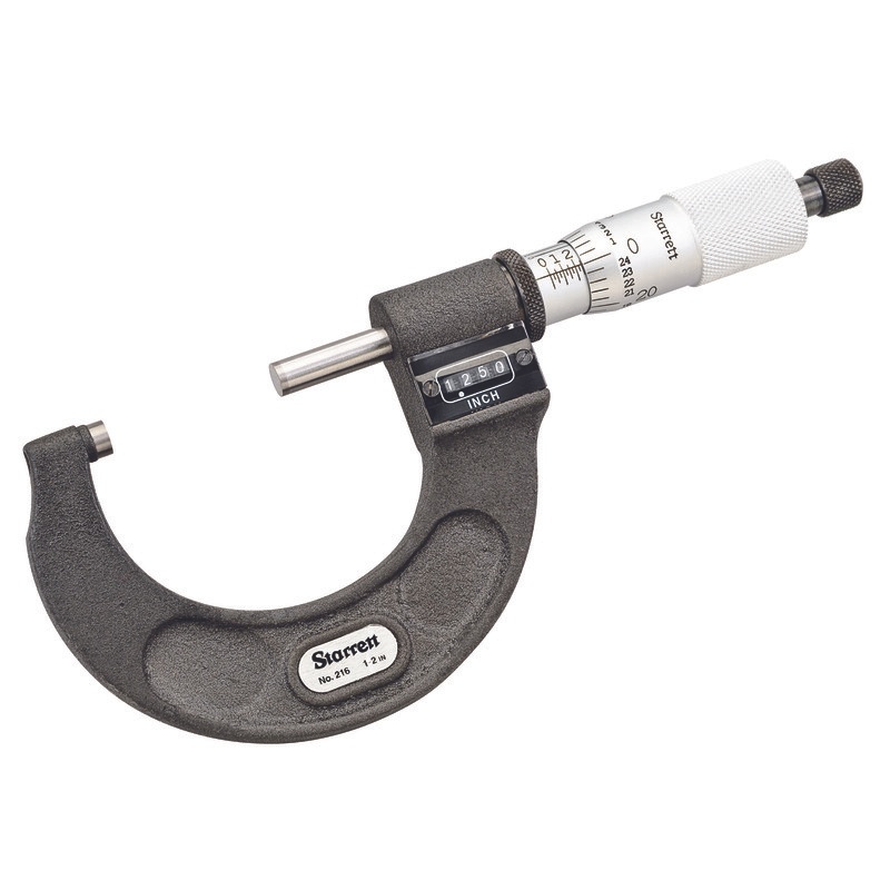 Picture of Mitutoyo 395-372-30 Mechanical Counter Outside Micrometer, Rachet Thimble, Carbide Anvil-Spindle, 1-2" Range, .0001"