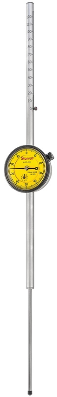 Picture of Starrett 25-5081J Dial Indicator, 0-125.0mm Range, 0-100, 0.01mm Grads, 1.0mm Range Per Rev, .375" Stem Diameter