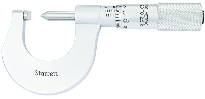 Picture of Starrett 575Mbp Screw Thread Micrometer, 0-25mm, 2-2.5mm Pitch