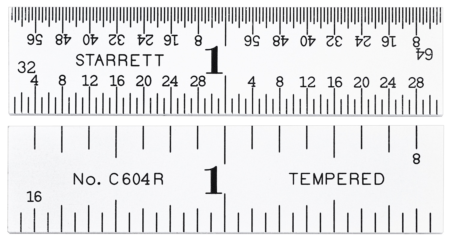 Picture of Starrett C604R-2 Steel Rule, Spring-Tempered, 2", 4R Grads