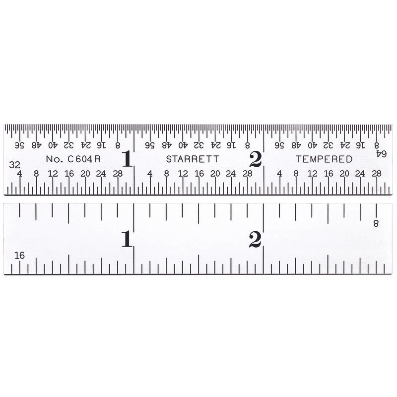 Picture of Starrett C604R-3 Steel Rule, Spring-Tempered, 3", 4R Grads