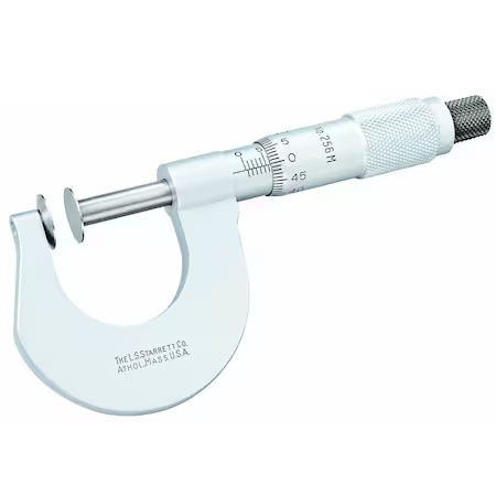 Picture of Starrett 449Maz-75R Micrometer Depth Gage, 0-75mm, 2-1/2" Base 049659566369