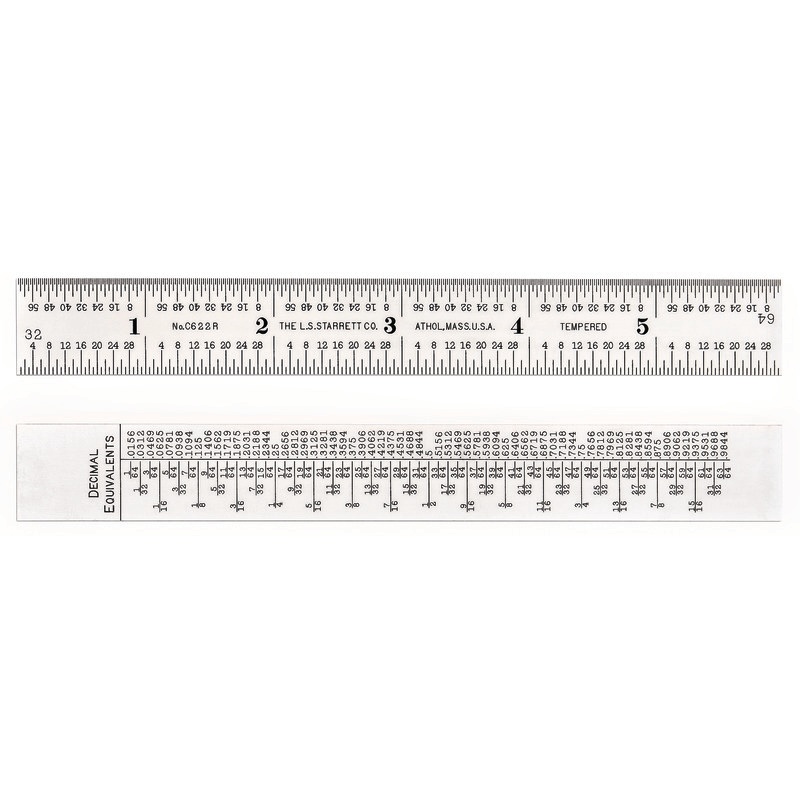 Picture of Starrett C622R-6 Steel Rule, Spring-Tempered, 6", 22R Grads
