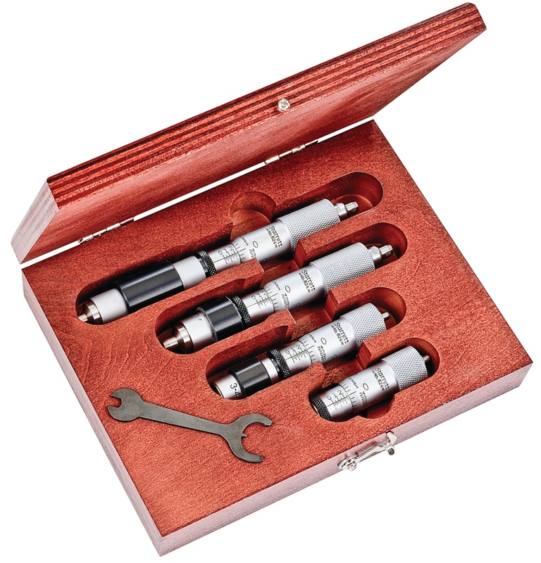 Picture of Starrett S824Az Fixed Range Inside Micrometer Set With Case, 2-6" Range, .001"