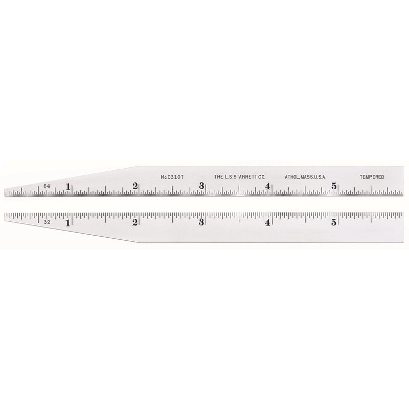 Picture of Starrett C310T-6 Tapered Steel Rule, Full FlexIBLE, 6", 10R