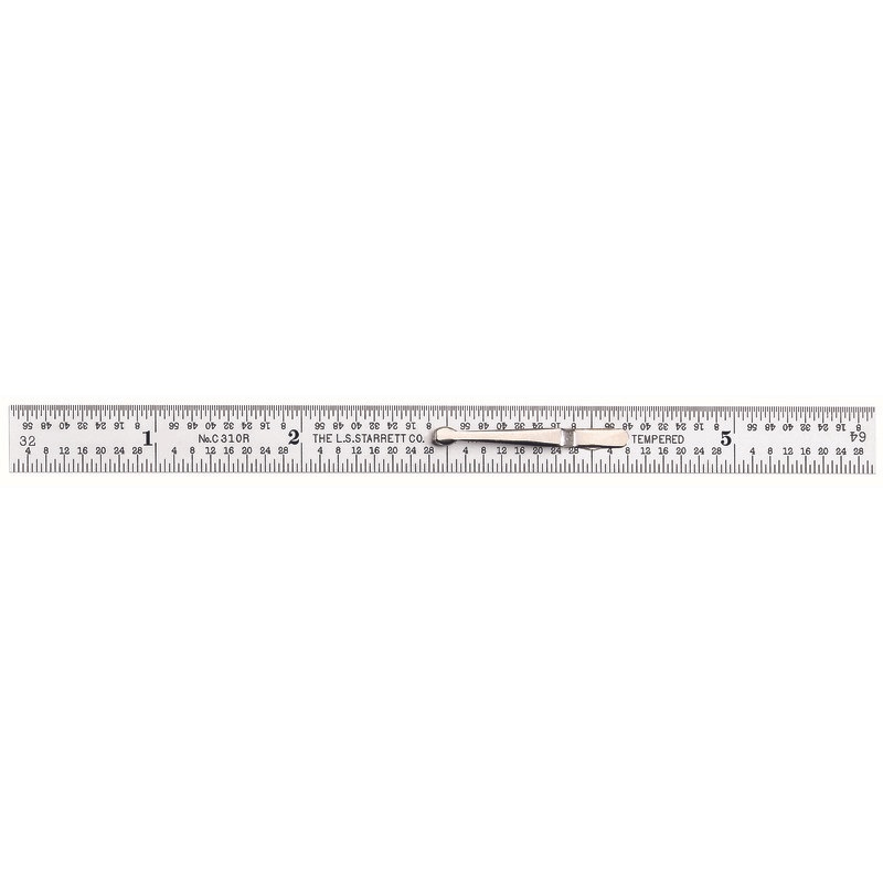 Picture of Starrett C310K-6 Steel Rule With Pocket CLIP, 6", 10R GRAD