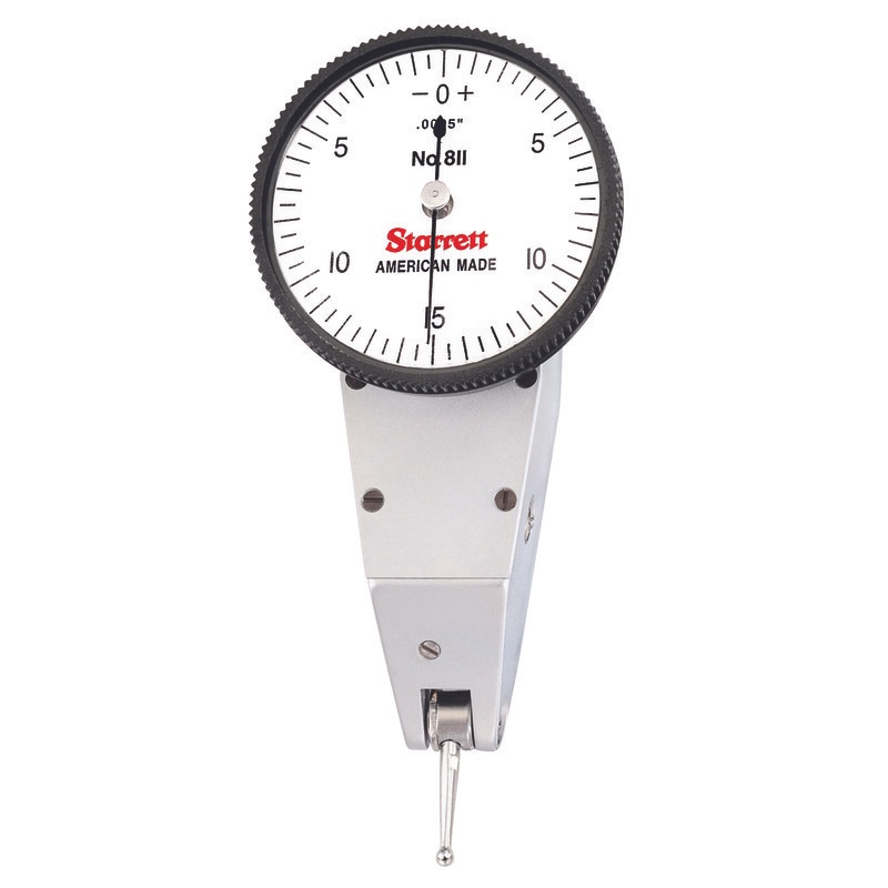 Picture of Starrett 811-5Pz Dial Test Indicator With Swivel Head, .030" Range, 0-15-0 Dial Face, .0005" Graduations