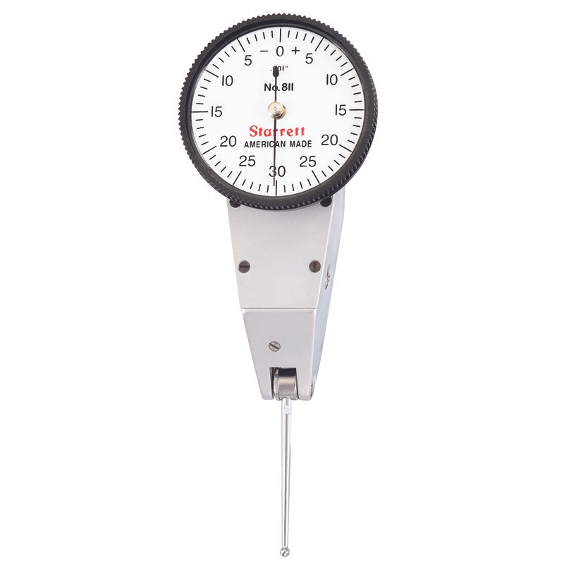 Picture of Starrett 811-1Pz Dial Test Indicator With Swivel Head, .060" Range, 0-30-0 Dial Face, .001" Graduations