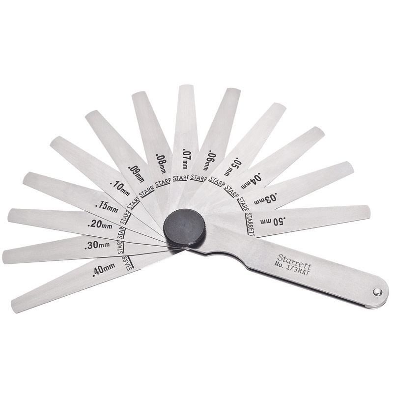Picture of Starrett 173Mat Thickness Gage, 0.03-0.50mm, 13 Tapered Leaves