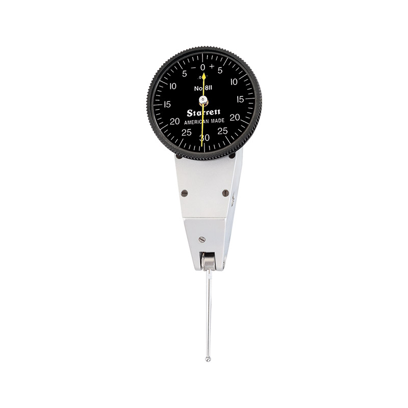 Picture of Starrett B811-1Cz Dial Test Indicator With Swivel Head, .060" Range, 0-30-0 Dial Face, .001" Graduations, With Attachments, Case