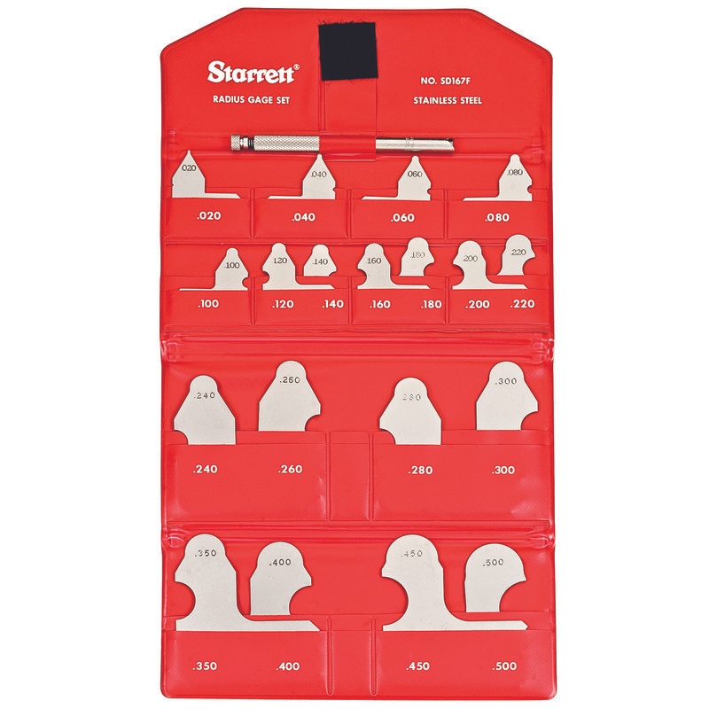 Picture of Starrett Sd167Fhz Radius Gage Set, Decimal/Inch With Holder