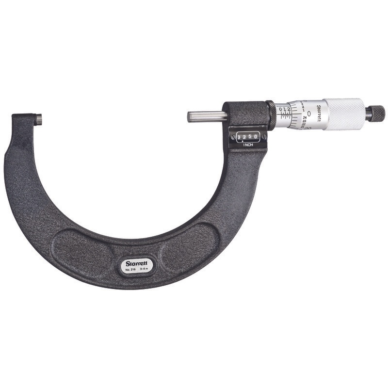 Picture of Mitutoyo 500-473 Mechanical Counter Outside Micrometer, Rachet Thimble, Carbide Anvil-Spindle, 3-4" Range, .0001"