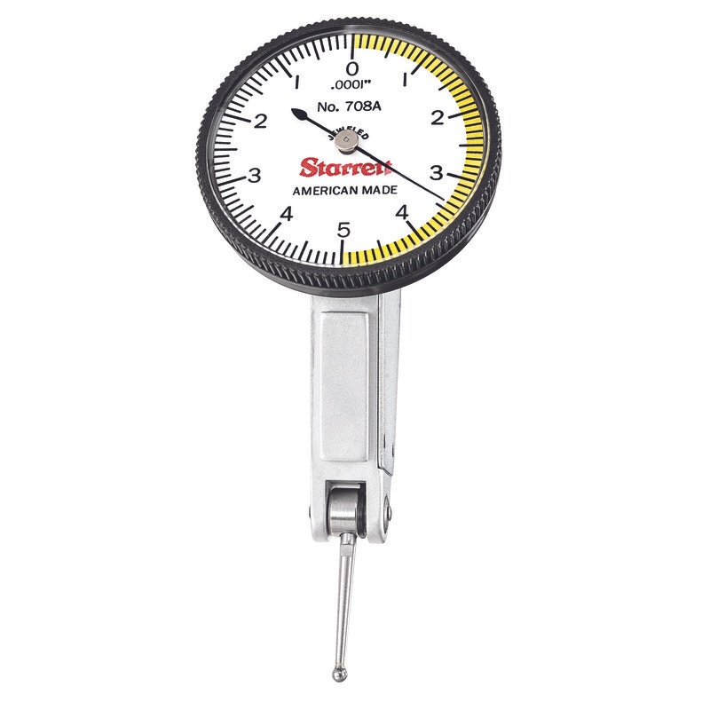 Picture of Starrett 708Az Dial Test Indicator With Dovetail, .010" Range, 0-5-0 Dial Face, .0001" Graduations