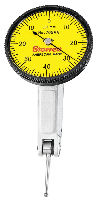 Picture of Starrett 709Maz Dial Test Indicator With Dovetail, 0.8mm Range, 0-40-0 Dial Face, 0.01mm Graduations