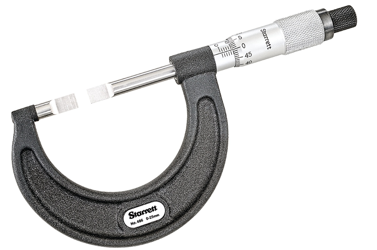 Picture of Starrett 486Mp-25 Blade Type Micrometer, 0-25mm, 0.01mm Grad