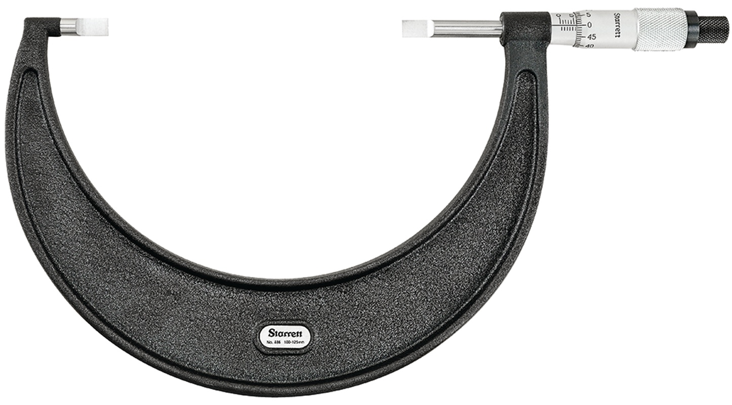 Picture of Starrett 486Mp-125 Blade Type Micrometer, 100-125mm, 0.01mm Grad