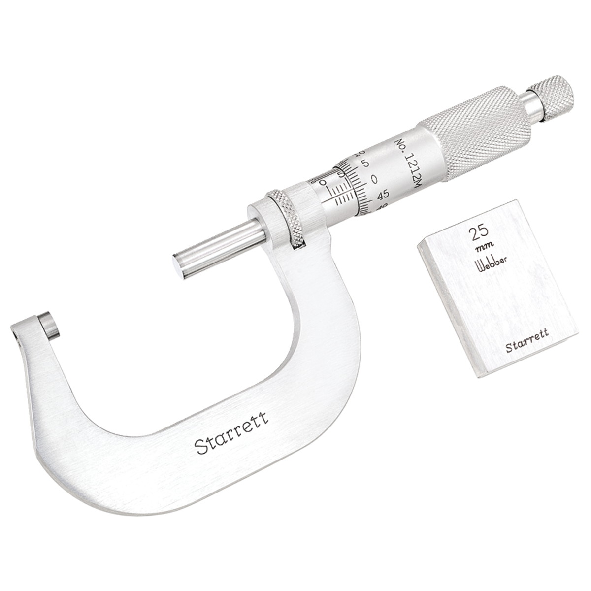 Picture of Starrett V1212Mxrl Outside Micrometer, Stainless, 25-50mm