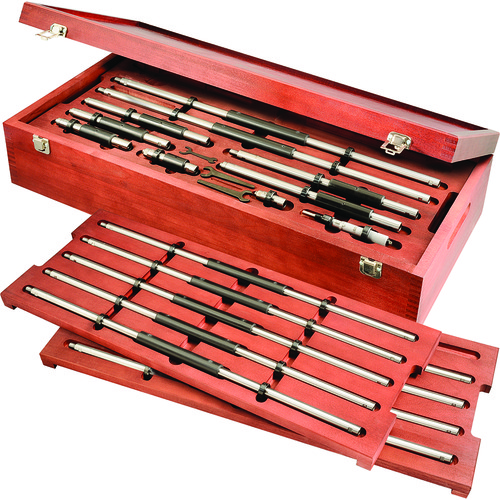 Picture of Starrett 128Cz Inside Micrometer Set With Case 6-294" Range, .001"