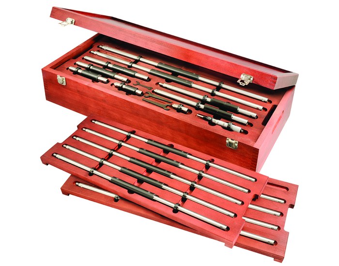 Picture of Starrett 128Mcz Inside Micrometer Set With Case, 150-7350mm Range, 0.01mm