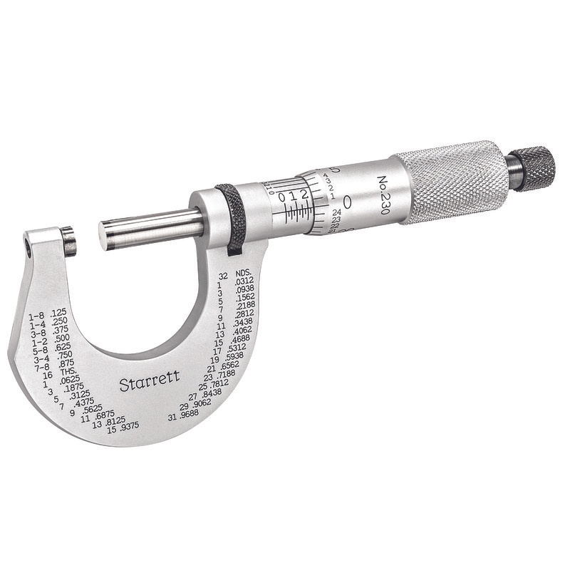Picture of Starrett T230Xrl W/Slc Micrometer, Outside 0-1" With Standard Letter Of Certification